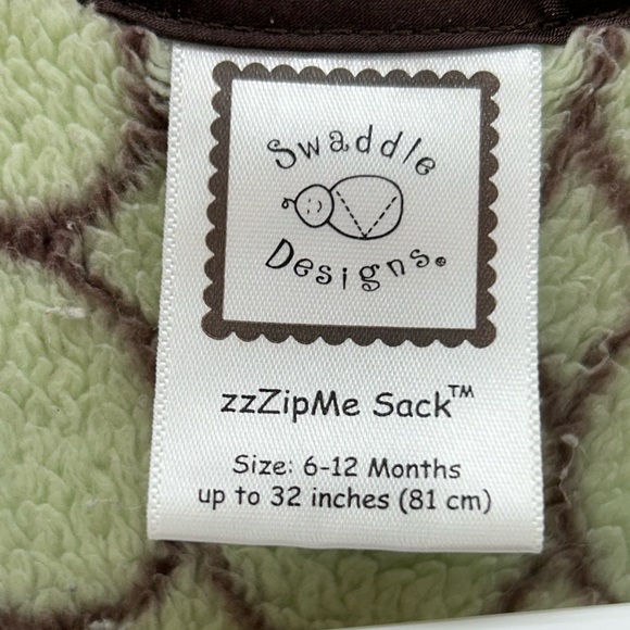 Swaddle Designs Zipme Sack Green Fuzzy Fleece 3-6 M - Picture 3 of 6